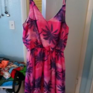 Pink palm sunset dress